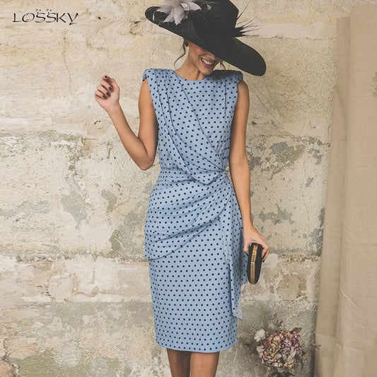 Elegant Polka Dot Ruched Clothes