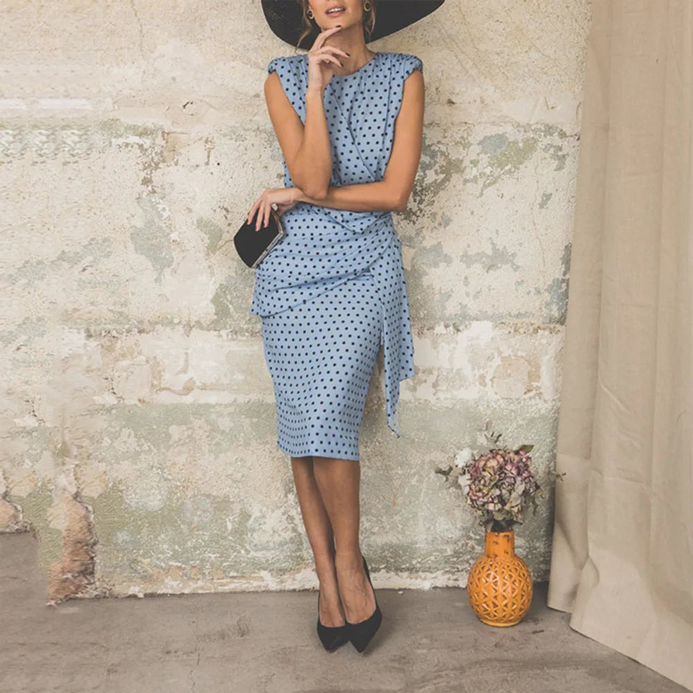 Elegant Polka Dot Ruched Clothes