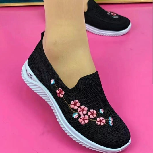 Women Sneakers Mesh Breathable Floral Comfort