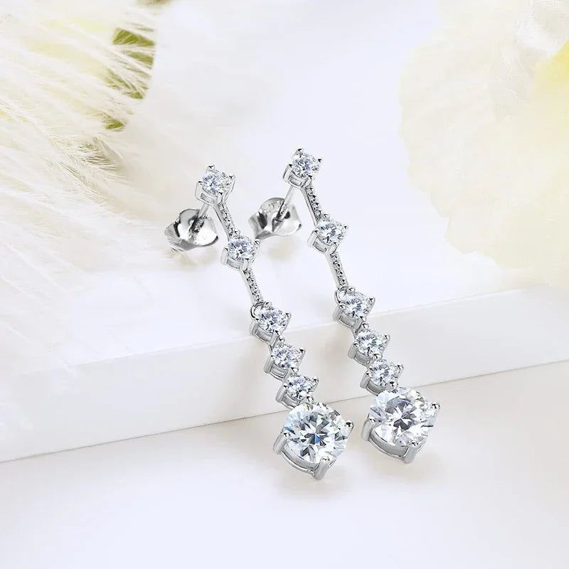 Moissanite Dangle Earrings For Women