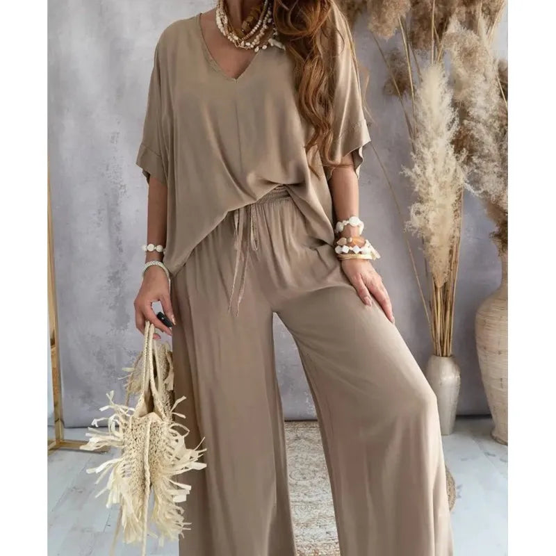 2024 V neck Bat Sleeve and Long Pant