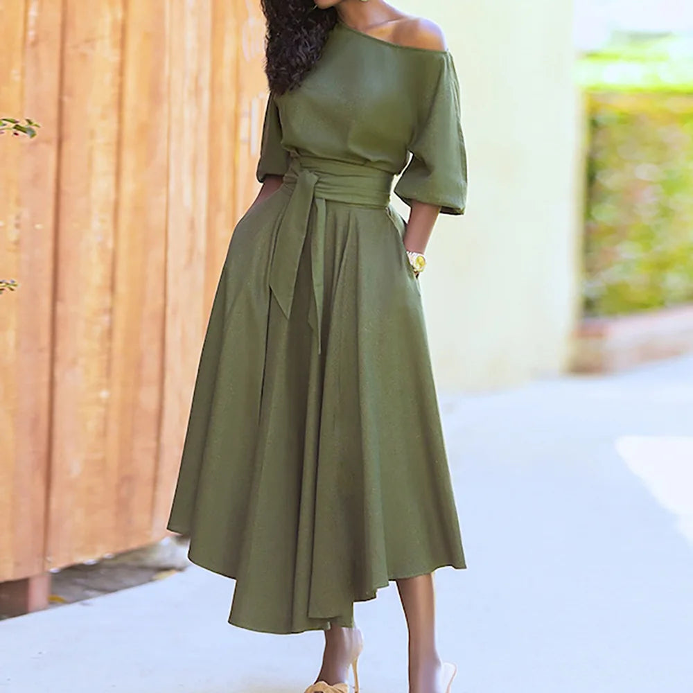 Elegant Women's Fashion Retro Long Dress