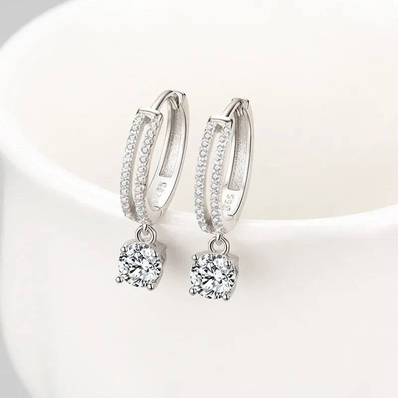 Solid 14K White Gold Temperament earrings