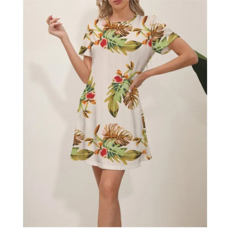 Elegant Women's Midi Dress Flower 2024