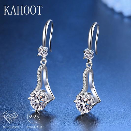 925 Sterling Silver 1 Carat Moissanite Diamonds Humanoid Earrings