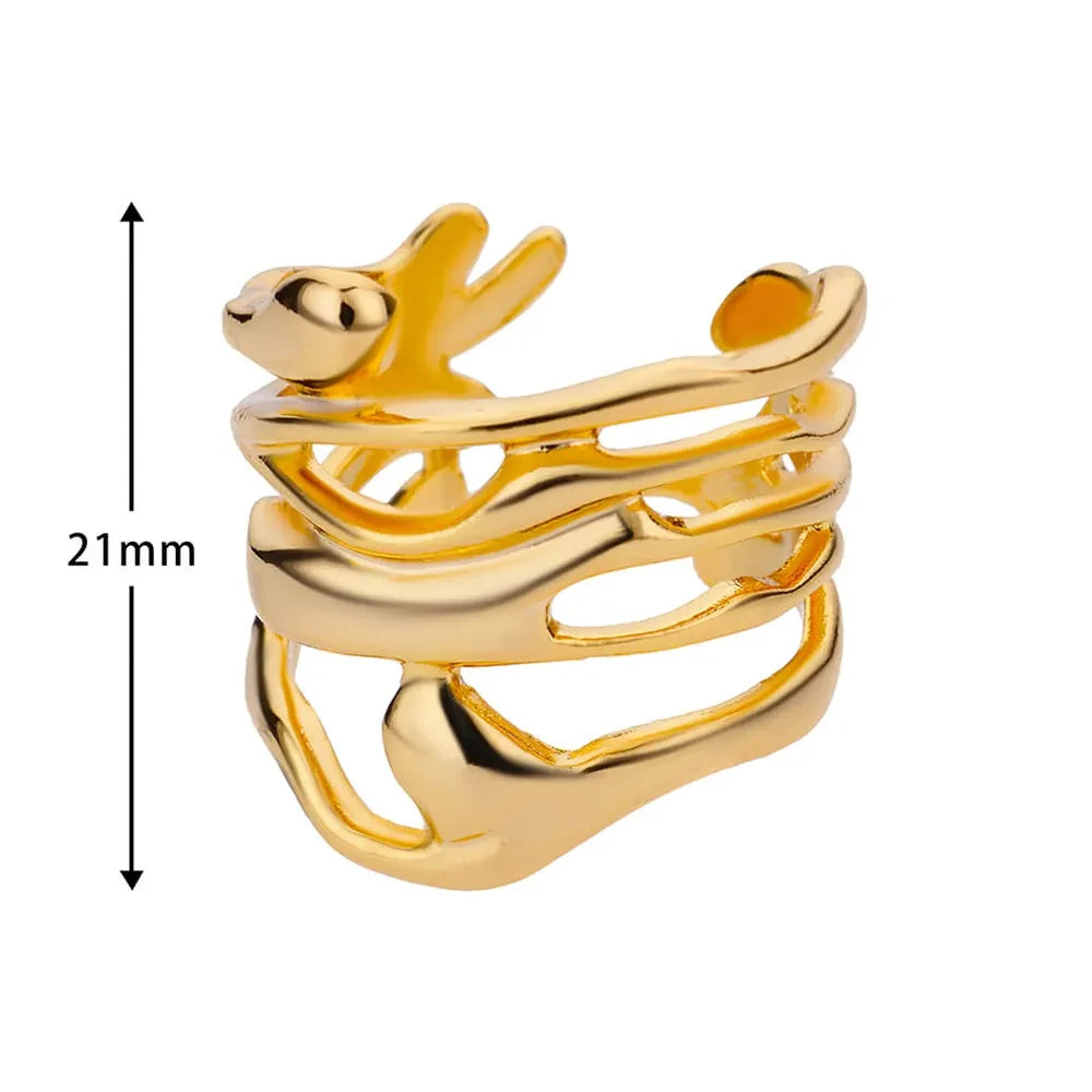 Stainless Steel Rings For Women Men Gold Color