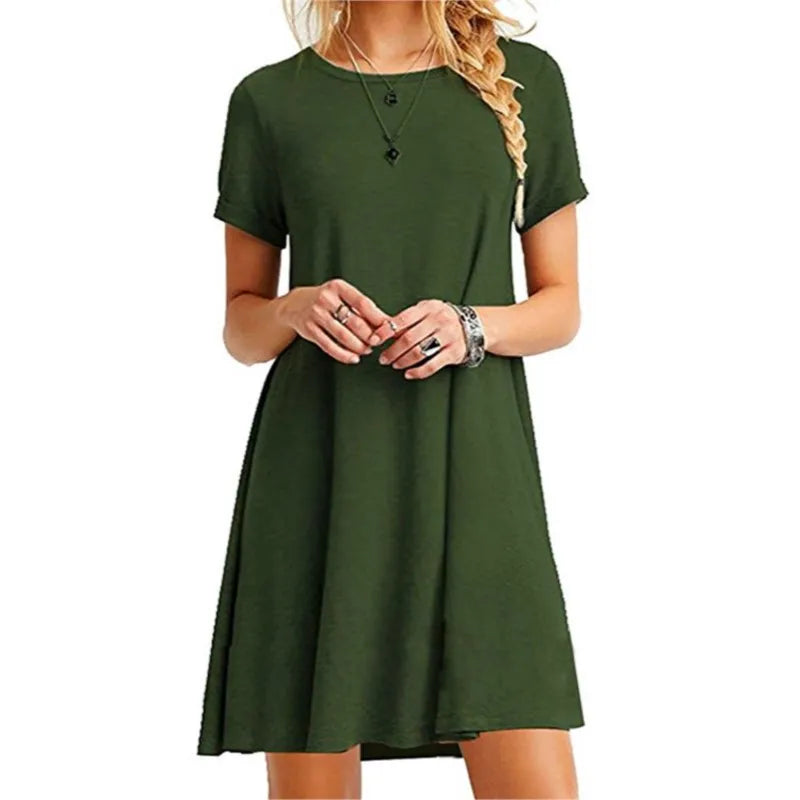 2024 Summer Women Solid Color Dress