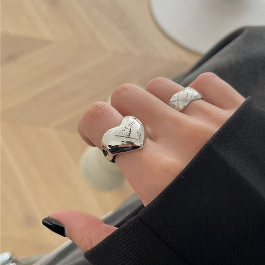 Hot Fashion Simple Design Love Heart Finger Ring