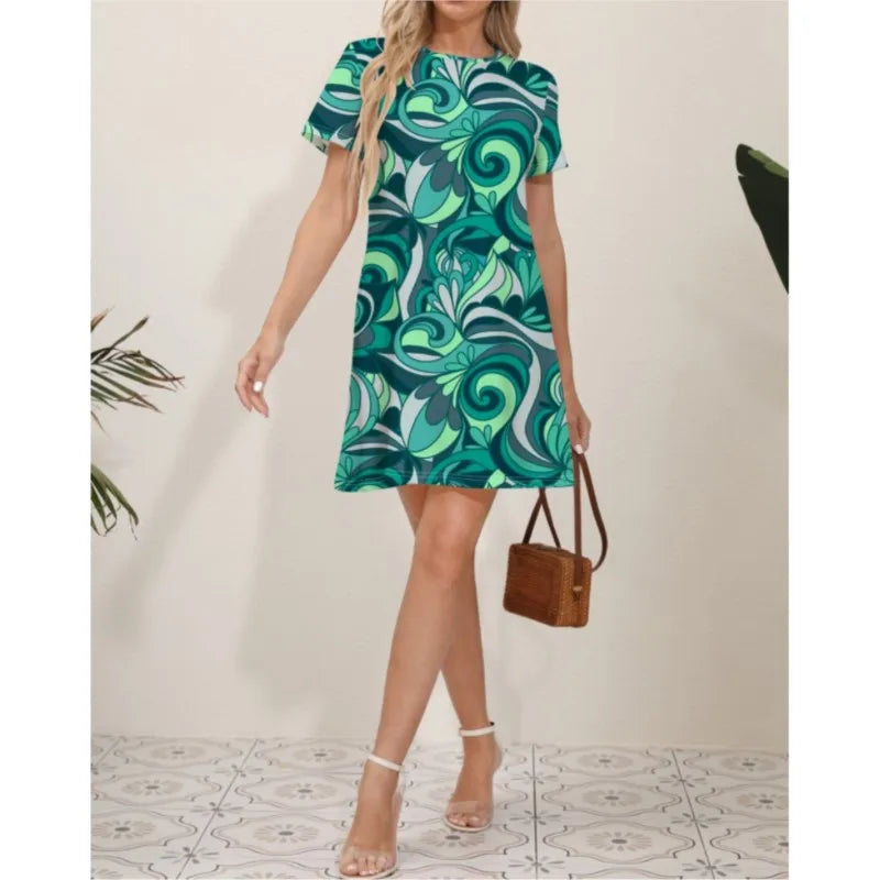 Elegant Women's Midi Dress Flower 2024